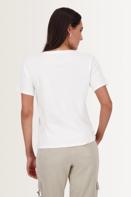 T-shirt met fotoprint en strassdetails Monari