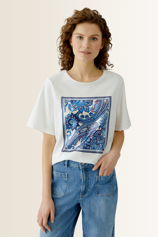 T-shirt met paisleyprint OUI