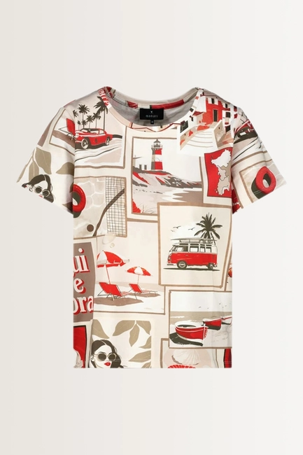 T-shirt met polaroidprint Monari