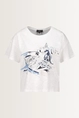 T-shirt met schetsillustratie Monari