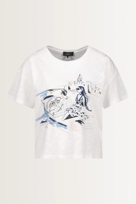 T-shirt met schetsillustratie Monari