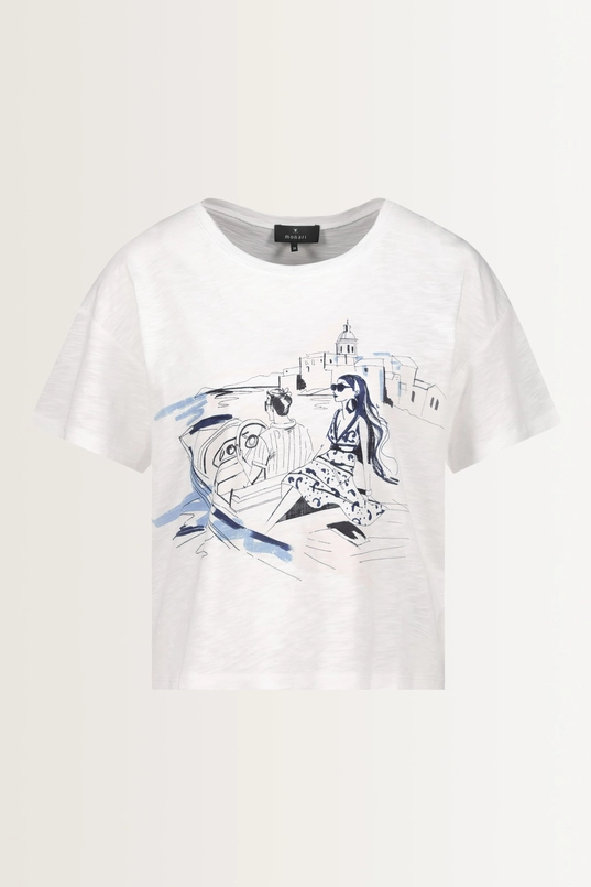 T-shirt met schetsillustratie Monari
