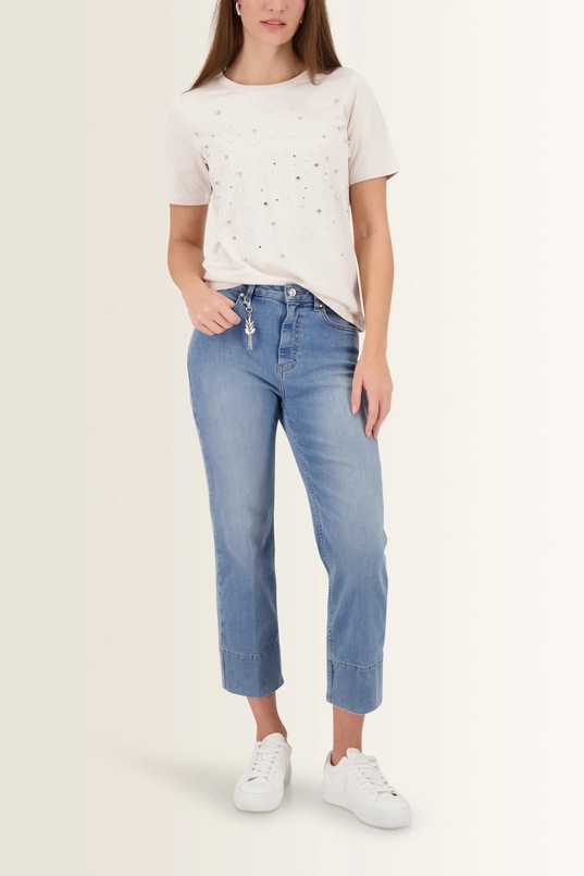 T-shirt met siersteentjes Monari