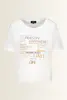 T-shirt met strass en letterprint Monari