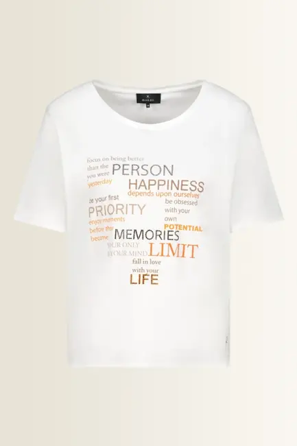 T-shirt met strass en letterprint Monari