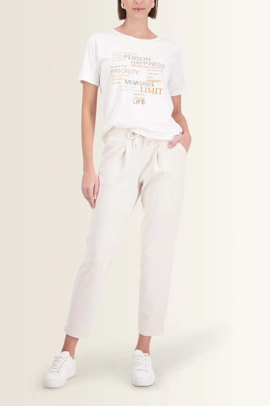 T-shirt met strass en letterprint Monari