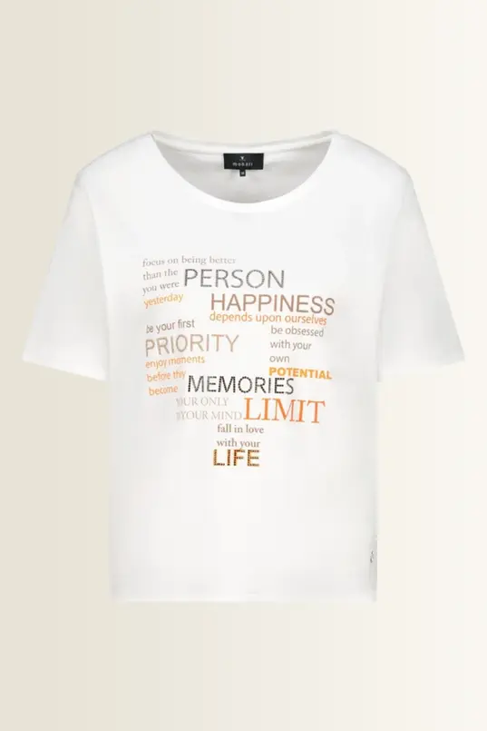 T-shirt met strass en letterprint Monari