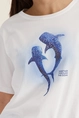 T-shirt met walvisprint Monari