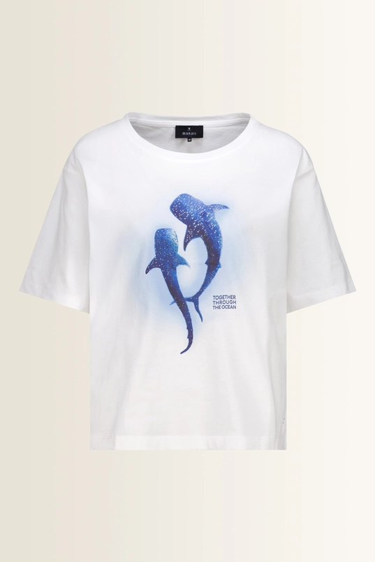 T-shirt met walvisprint Monari