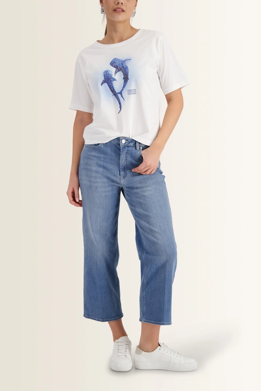 T-shirt met walvisprint Monari