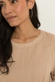 T-shirtjurk met linnen voorpand
