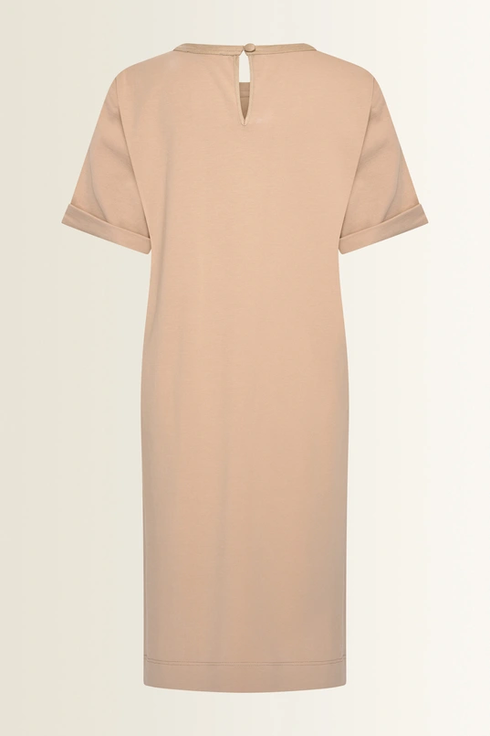 T-shirtjurk met linnen voorpand