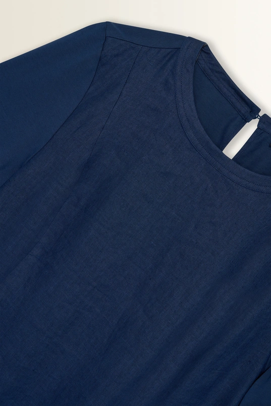 T-shirtjurk met linnen voorpand