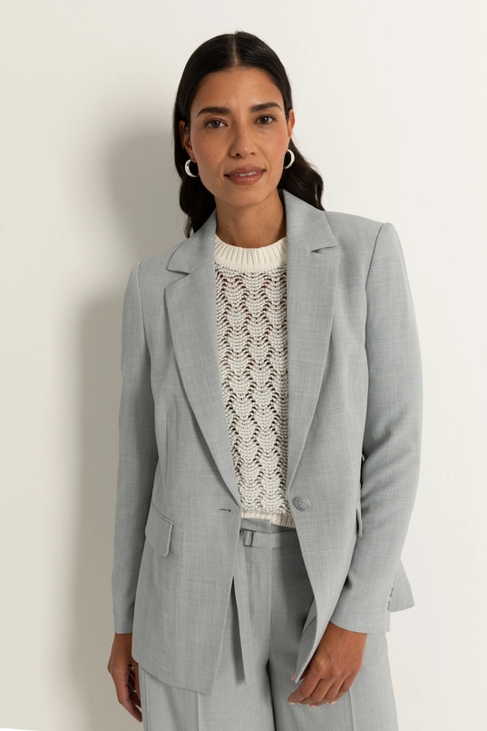 Tailored blazer met subtiele lurexweefsel