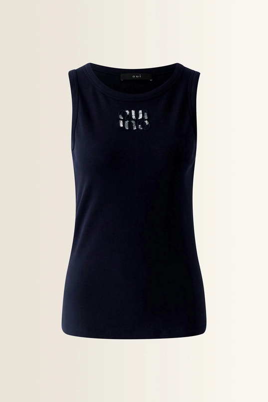 Tanktop met geborduurd logo OUI
