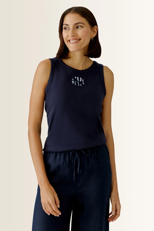 Tanktop met geborduurd logo OUI