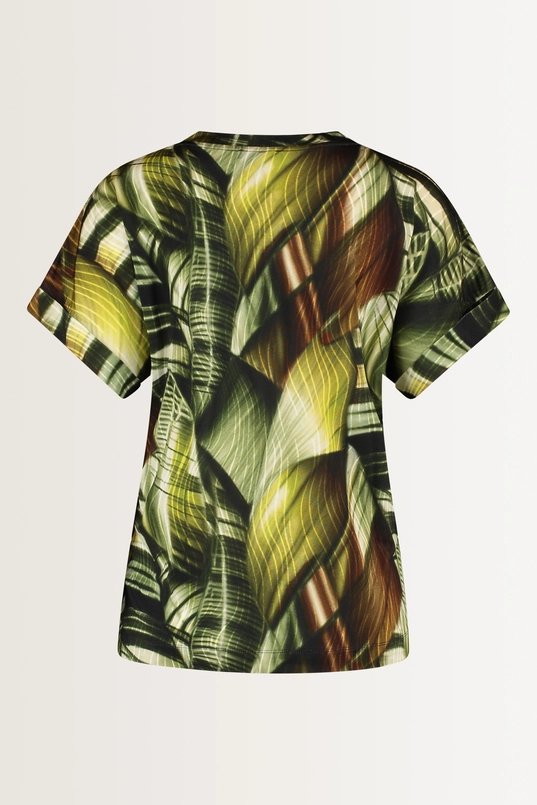 Top botanische print en keyhole-hals