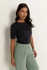 Top in jersey met ronde hals