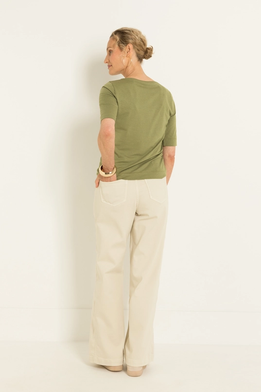 Top in jersey met ronde hals