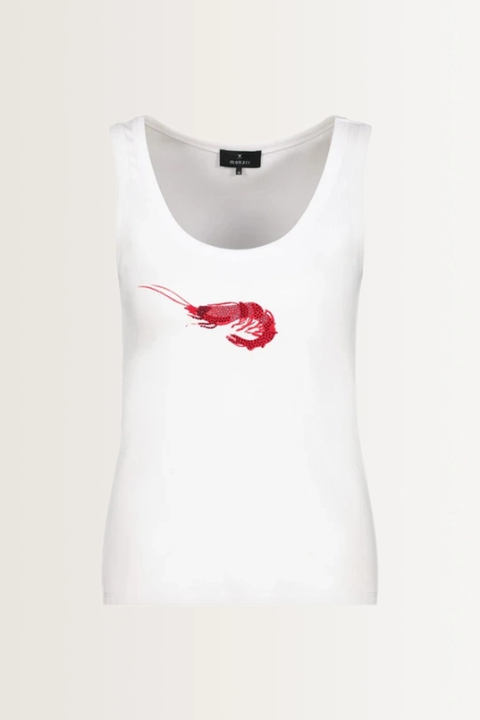 Top met garnalenprint en strass Monari