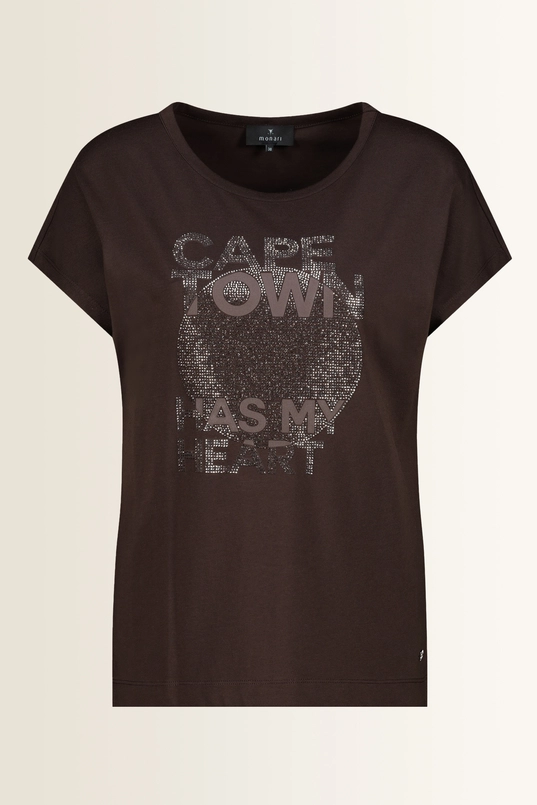 Top met strass en tekstprint Monari