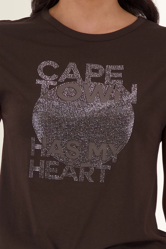 Top met strass en tekstprint Monari