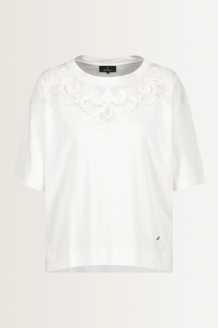 Top met transparant detail en pareltjes Monari