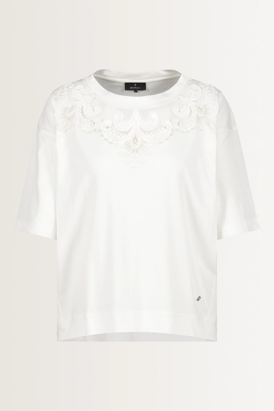 Top met transparant detail en pareltjes Monari