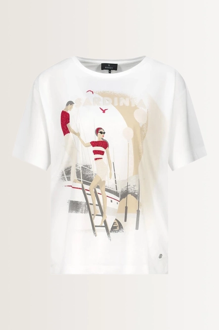 Top met zeilbootprint Monari