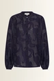 Transparante blouse met borduurstructuur