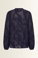 Transparante blouse met borduurstructuur