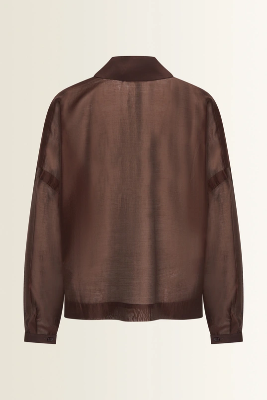 Transparante blouse met brede kraag