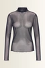 Transparante mesh top met col
