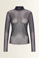 Transparante mesh top met col