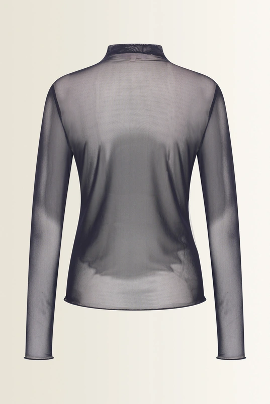 Transparante mesh top met col