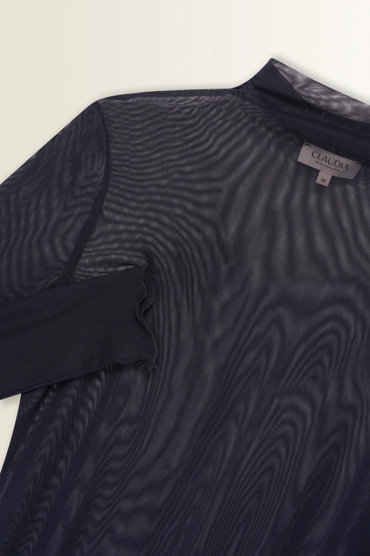 Transparante mesh top met col