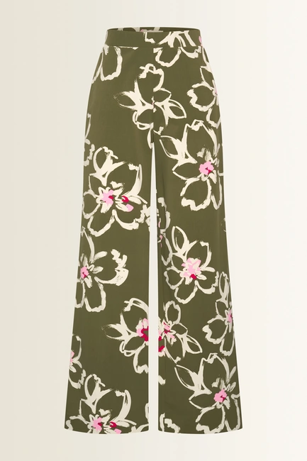 Travel broek bloemendessin
