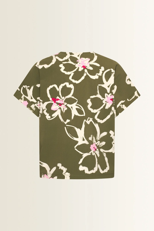 Travel top bloemendessin