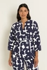 Travel top in kimonomodel met print