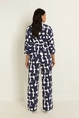 Travel top in kimonomodel met print