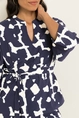 Travel top in kimonomodel met print