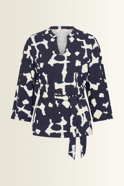 Travel top in kimonomodel met print