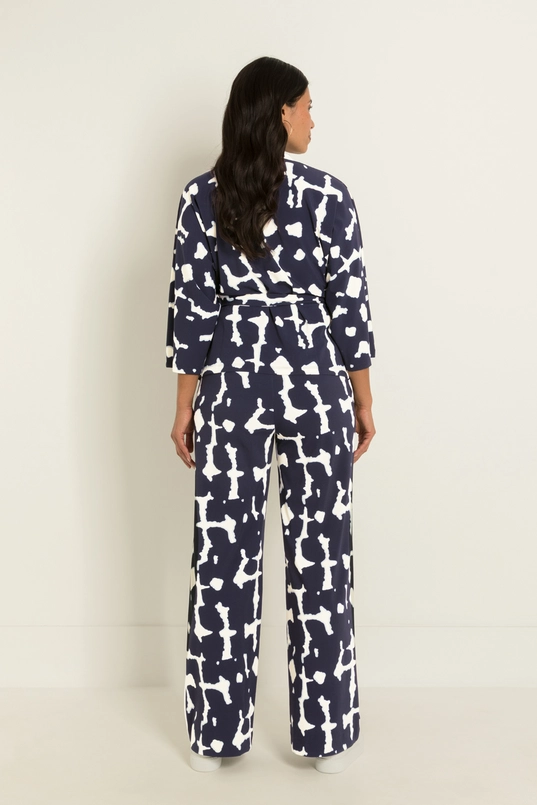 Travel top in kimonomodel met print