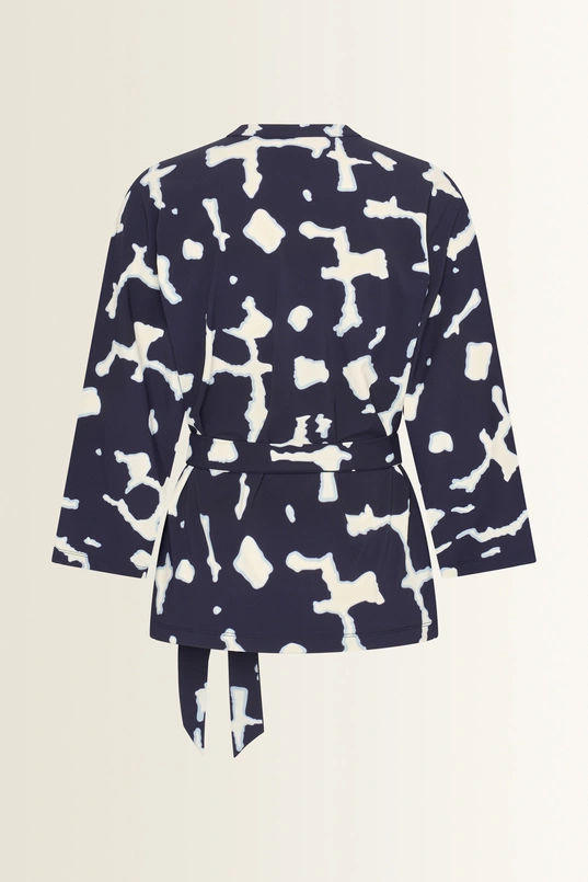 Travel top in kimonomodel met print