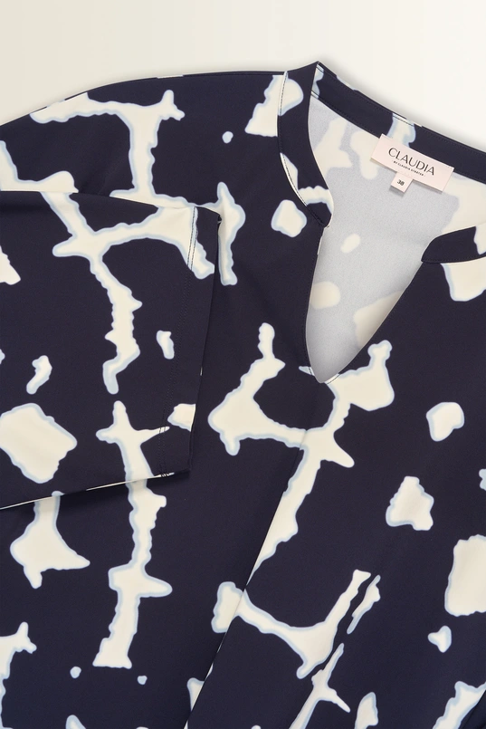 Travel top in kimonomodel met print
