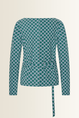 Travel top met print en ceintuurdetail