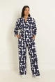 Travel wide-leg broek met print