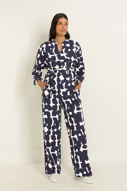 Travel wide-leg broek met print