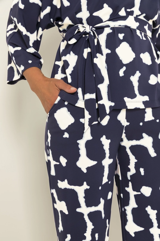 Travel wide-leg broek met print