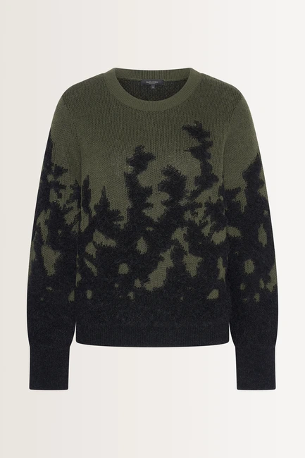 Trui met bouclé jacquard motief